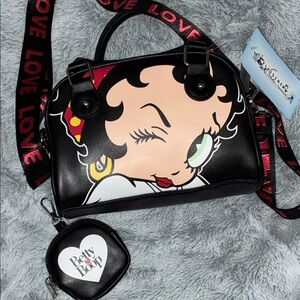 Betty Boop small satchel/crossbody w/ bag charm coin purse